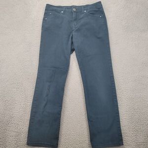 Bandolino Jeans Womens 10P Petite‎ Green Mandie Straight Leg Denim Dark Wash